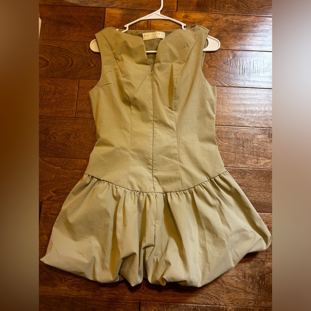 Light olive green sleeveless mini dress